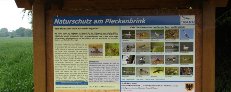 Infotafel am Pleckenbrinksee